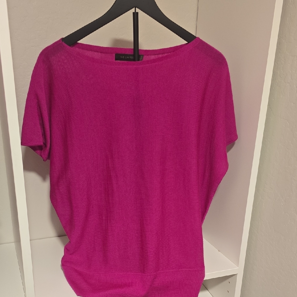 Bright Pink Women's Short Sleeve Sweater